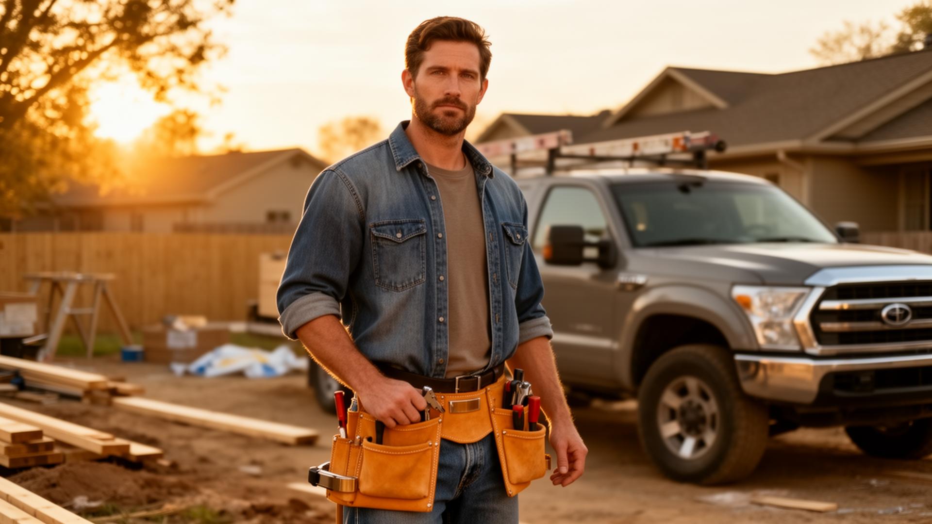 Professional contractor at jobsite